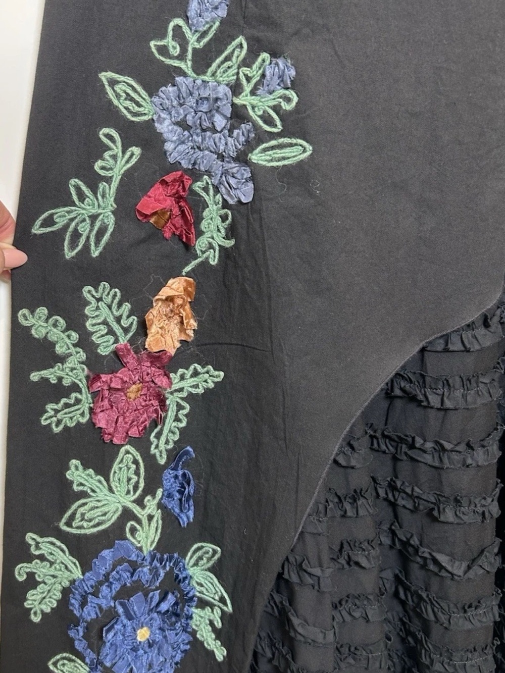 Trelise Cooper Black Cotton Floral Embroidered Midi Dress Size 8 NZ or US 4 - Picture 4 of 7